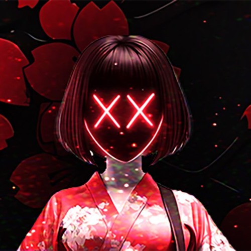 Zakura's avatar: a figure with glowing X eyes and red roses