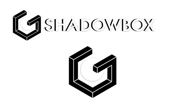 Black ShadowBox logo: a hexagonal cube mark beside the word SHADOWBOX in thin capitals, with the mark repeated larger below.